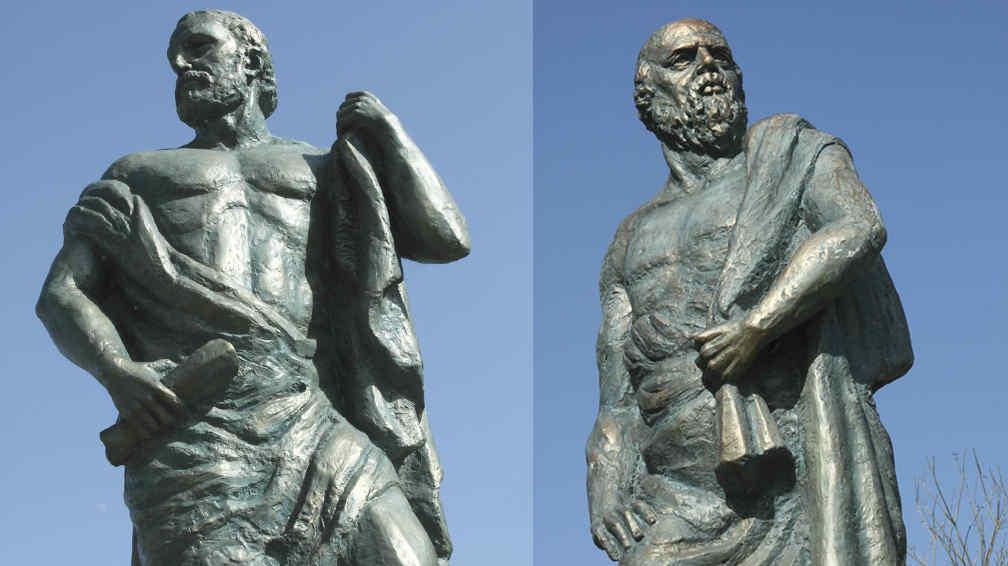 PENSADORES. Hipócrates, Arquímedes, Aristóteles, Platón, Sócrates y Pitágoras son recordados en este paseo. (Foto Grupo Edisur)