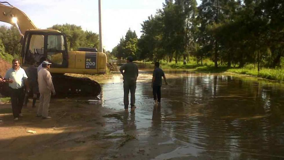 La inundación se agravó durante la noche en Villa María.. La inundación se agravó durante la noche en Villa María..